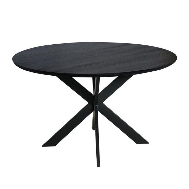 Oak Dining Table Ferris | Round 130 cm | Black