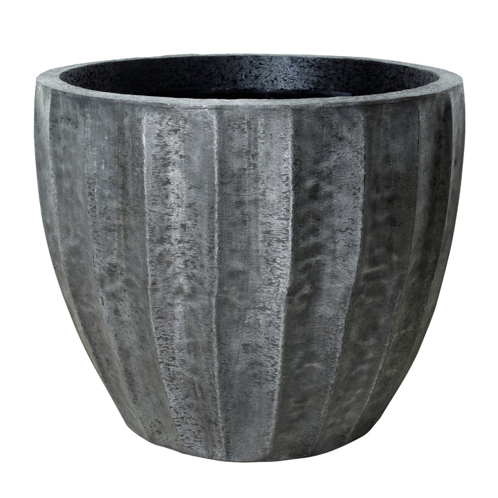 PTMD Eliny Black Brushed Pots Round SV3