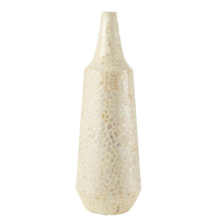 J-Line Vase Nuye Long Shells Elfenbein