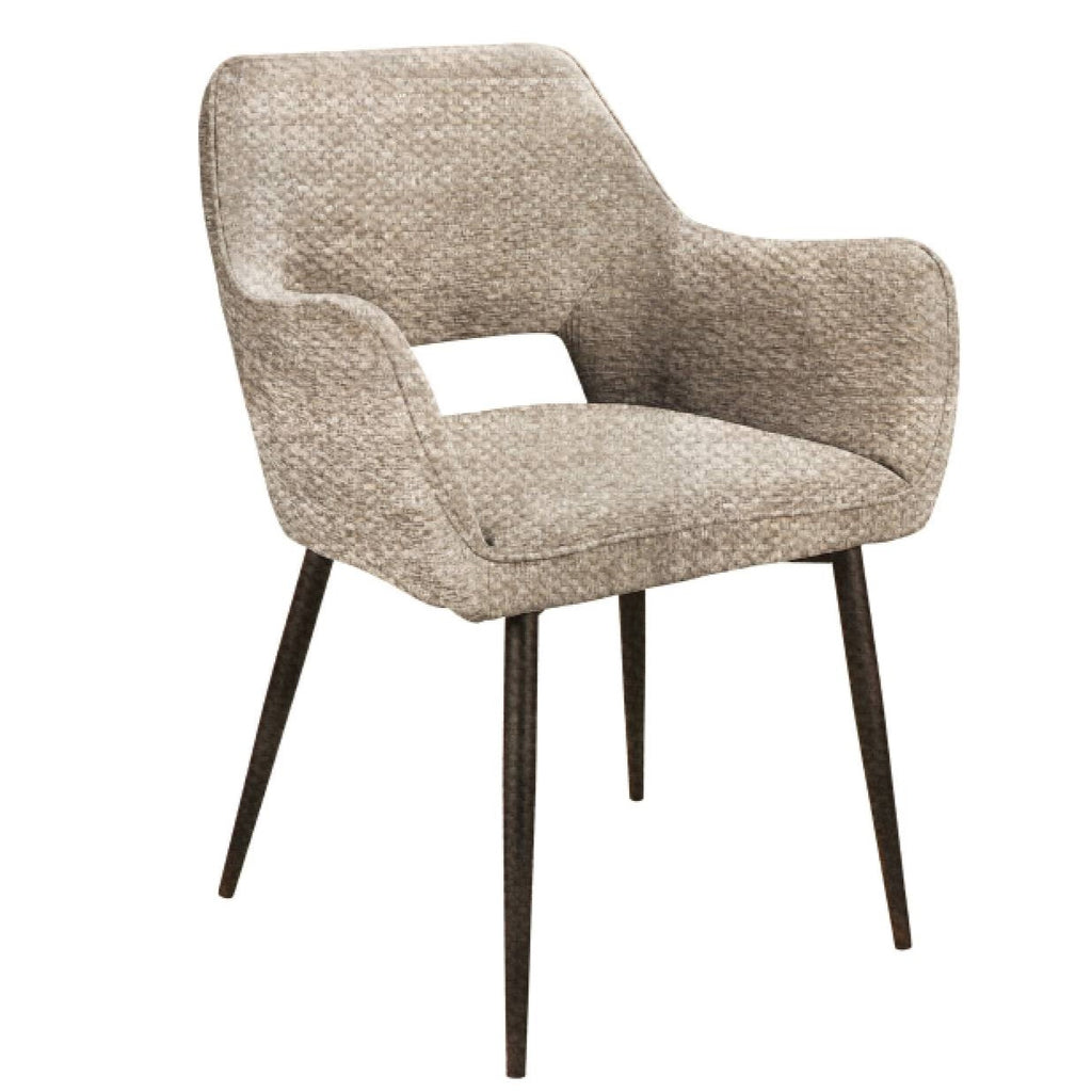 PTMD Fallax Cream 120 ribbed fabric armchair