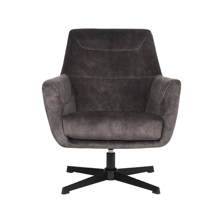 LABEL51 Fauteuil Toby Antraciet Velours