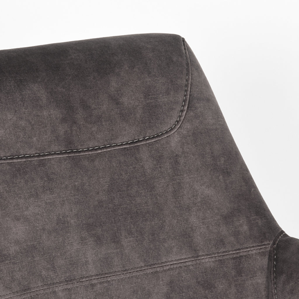 LABEL51 Fauteuil Toby Antraciet Velours