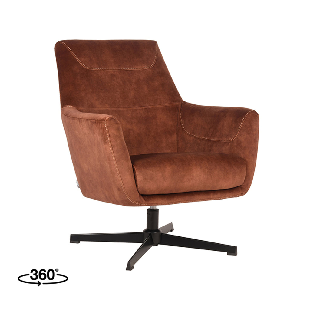 LABEL51 Sessel Toby Rust Velours