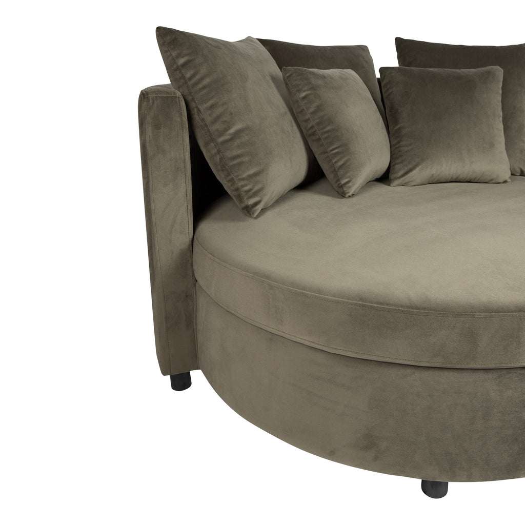 PTMD Fayen Velvet Green Armchair Round