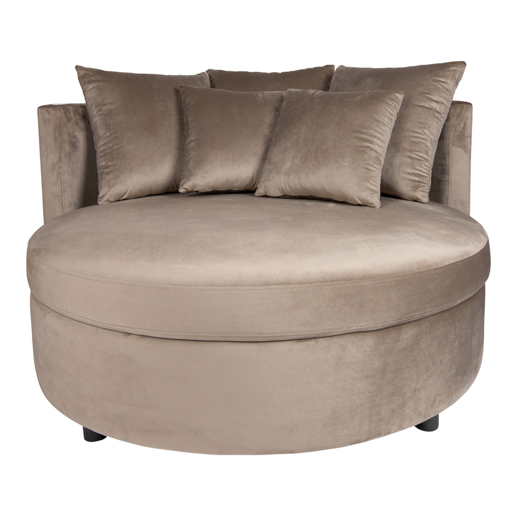 PTMD Fayen Velvet Sand Armchair Half Round