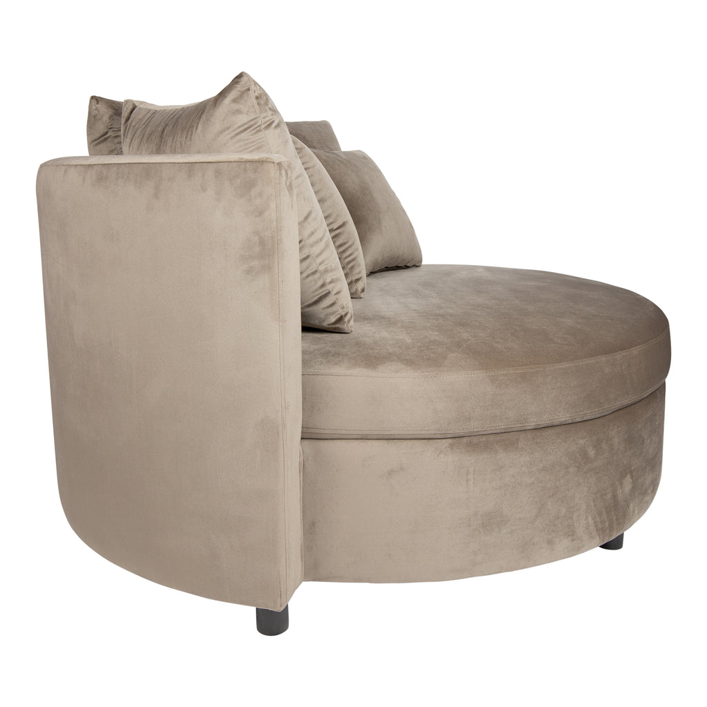 PTMD Fayen Velvet Sand Armchair Half Round