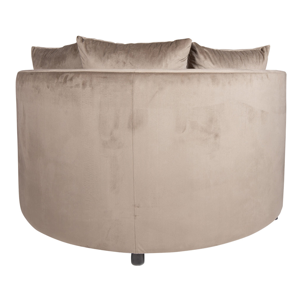 PTMD Fayen Velvet Sand Armchair Half Round