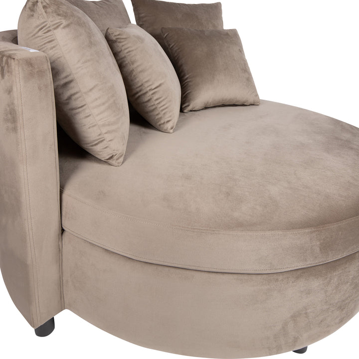 PTMD Fayen Velvet Sand Armchair Half Round