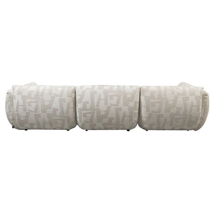 Bank Amsterdam 4 Seater + Ottoman White Glyphs