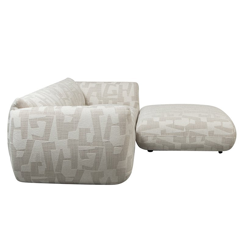 Sofa Amsterdam 2.5 Seater + Ottoman White Glyphs