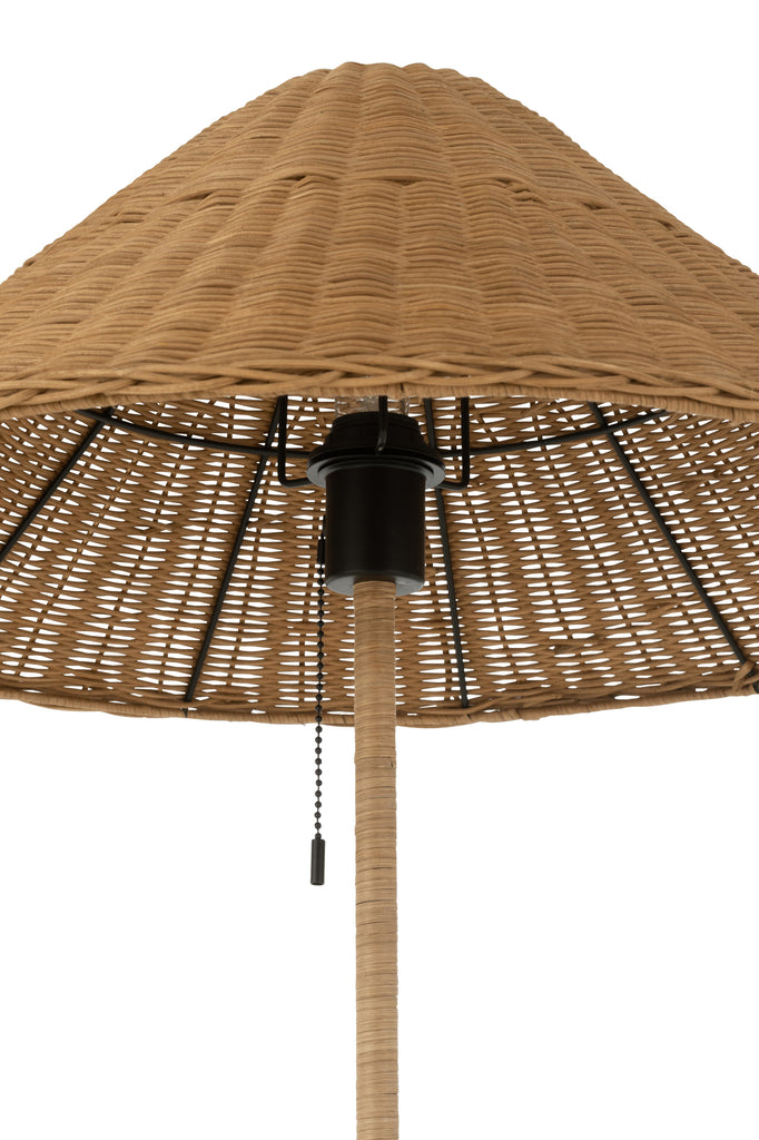 J-Line standing lamp Rattan - Black/Natural