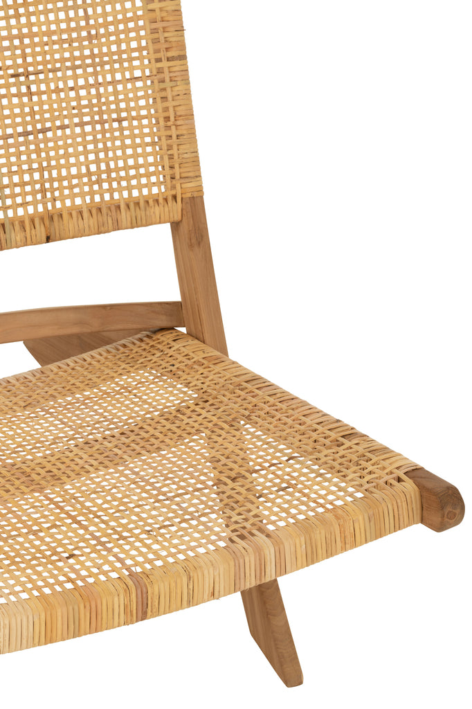 J-Line Klappstuhl Rattan Teakholz Natur