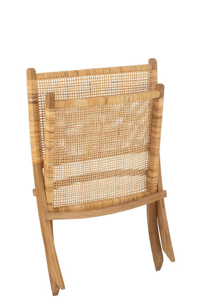 J-Line Klappstuhl Rattan Teakholz Natur