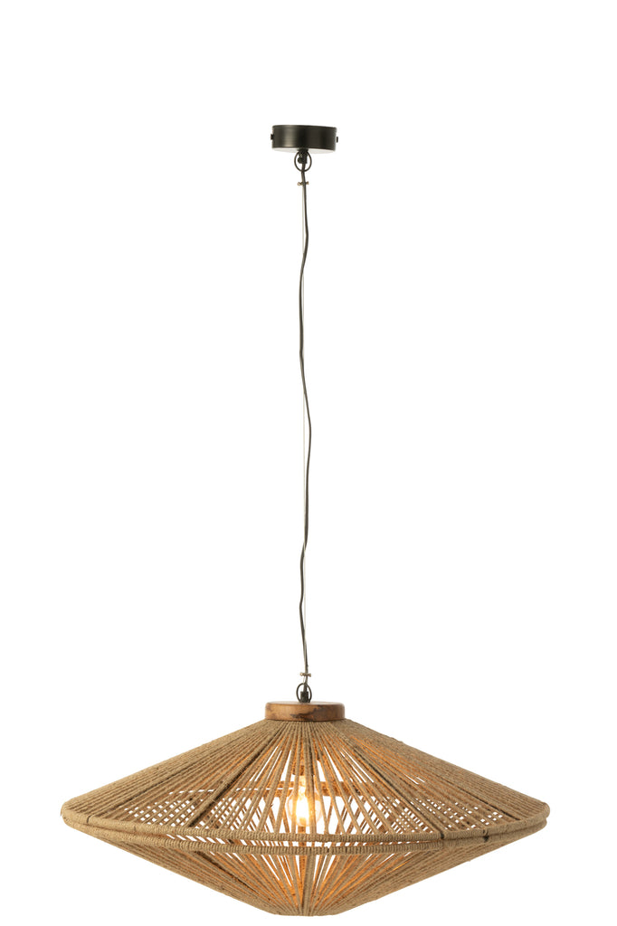 J-Line Hanglamp Ovni IJzer/Jute Naturel Medium