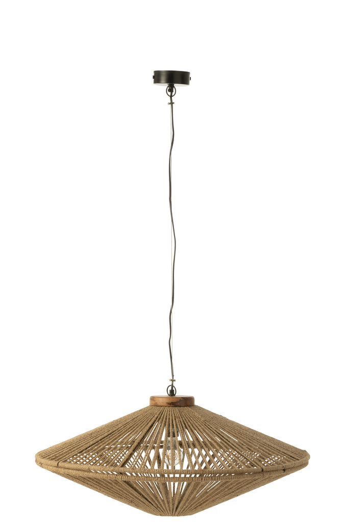 J-Line Hanglamp Ovni IJzer/Jute Naturel Medium