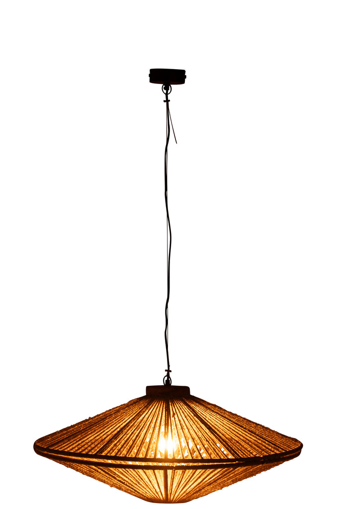 J-Line Hanglamp Ovni IJzer/Jute Naturel Medium