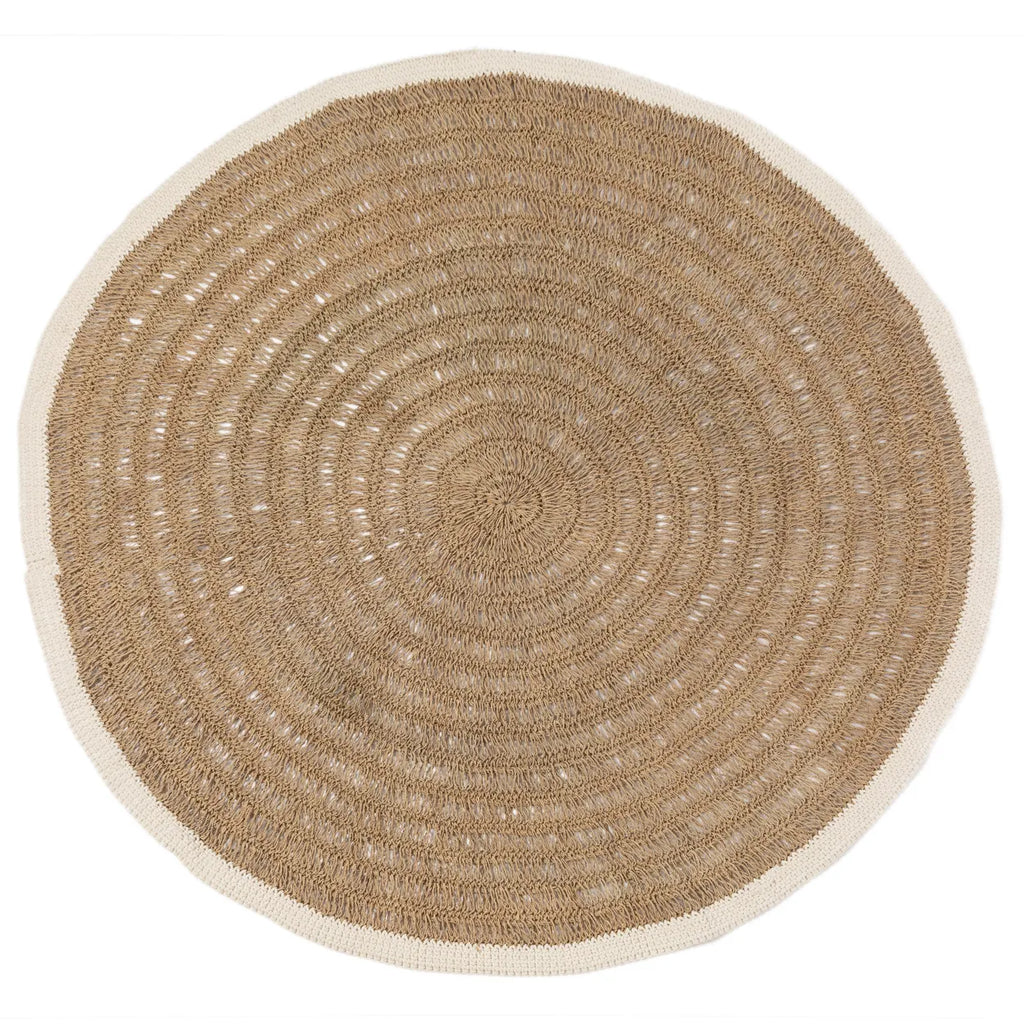 The Seagrass &amp; Cotton Round Carpet Natural White - 150