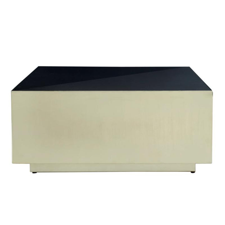 PTMD Coffee Table Irvy Matt Gold Square Black SV2