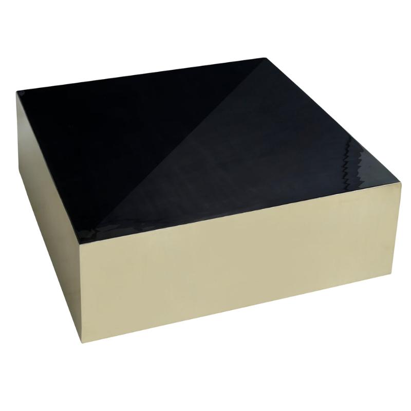 PTMD Coffee Table Irvy Matt Gold Square Black SV2