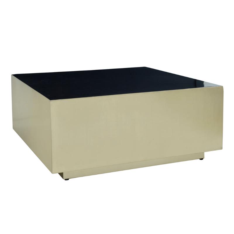 PTMD Coffee Table Irvy Matt Gold Square Black SV2