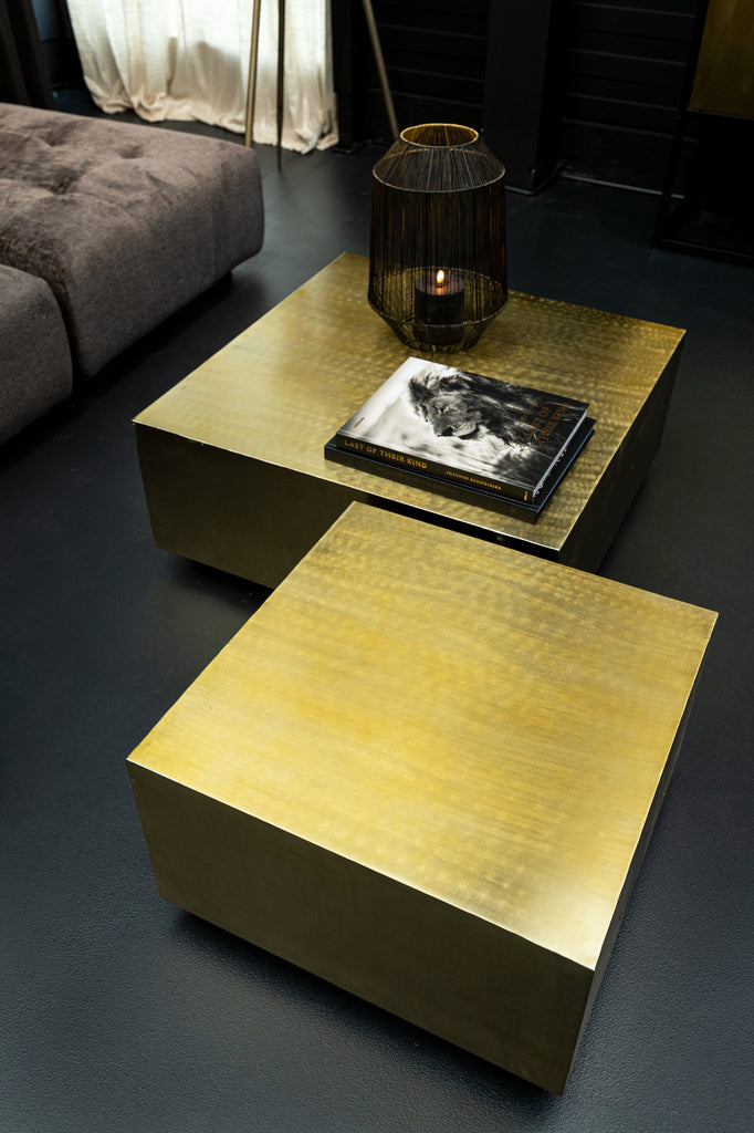 PTMD Coffee Table Irvy Matt Gold Square SV2