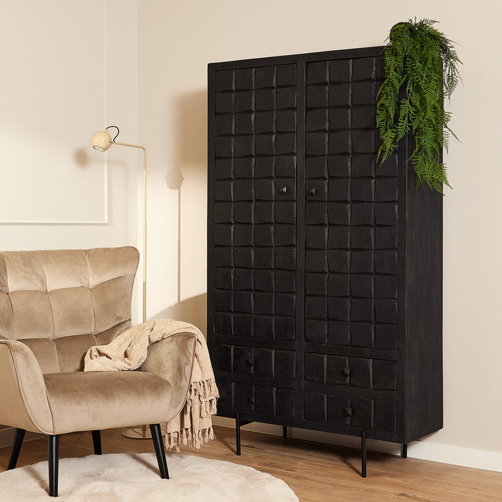 Kabinet Brandy Black | 2 deuren 4 lades