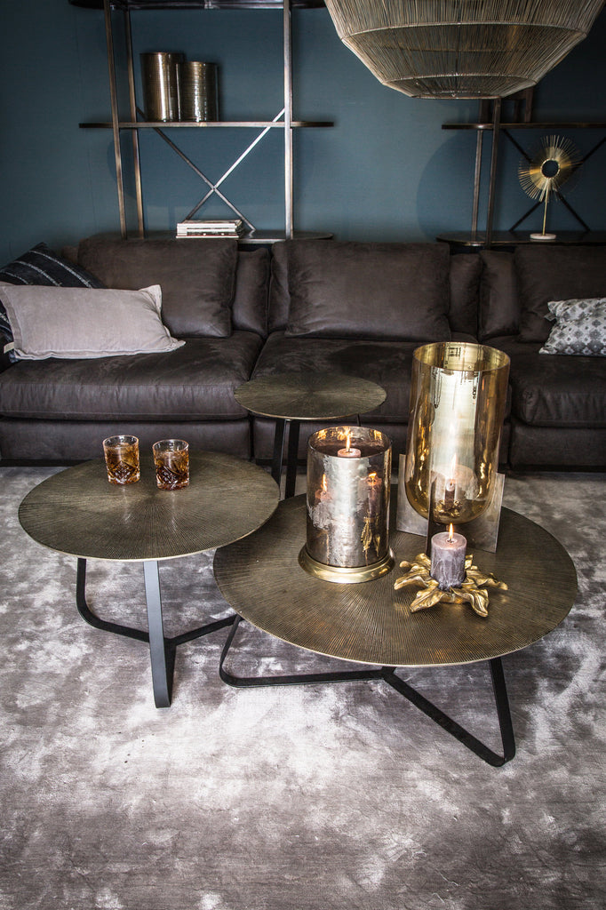 PTMD Kae Side Table Gold Metal Round M