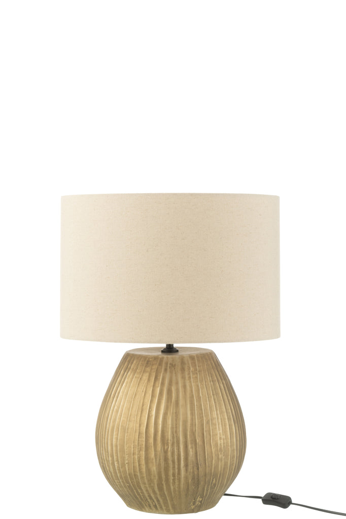 J-Line Lamp Nebu Round Ceramic Gold Small