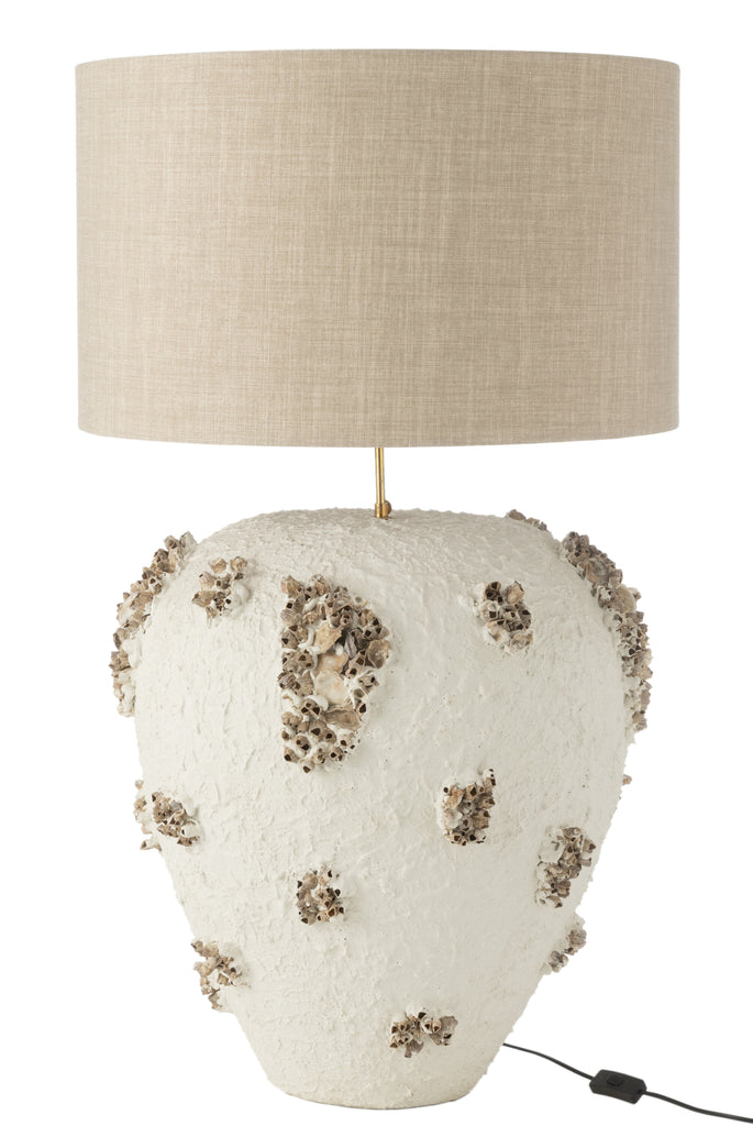 J-Line Table Lamp + Shade Jilly Terracotta White Brown