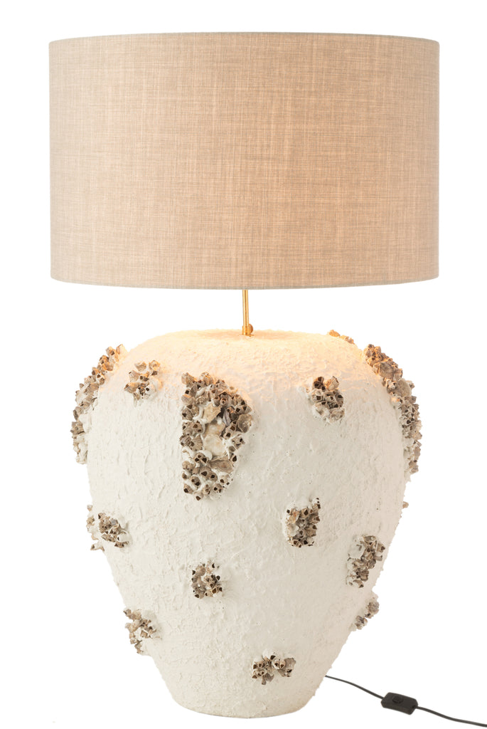 J-Line Table Lamp + Shade Jilly Terracotta White Brown