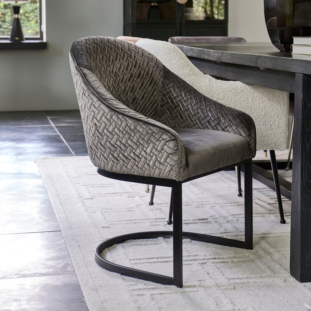 Rivièra Maison Dining Chair Lincoln Anthracite Velvet