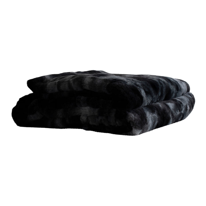 PTMD Linde Black Faux Bedspread 220x240