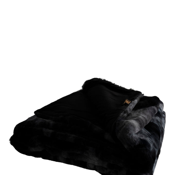 PTMD Linde Black Faux Bedspread 220x240