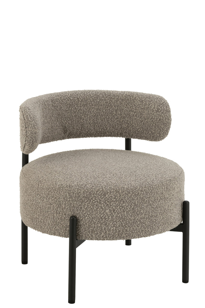 J-Line Loungesessel Bouclé Grau