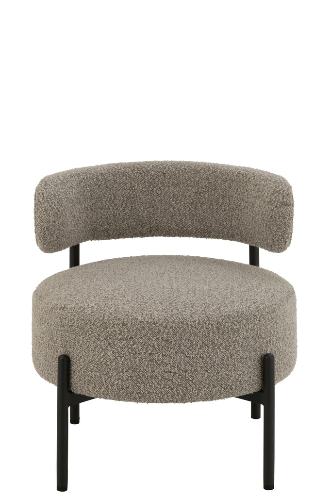 J-Line Loungesessel Bouclé Grau