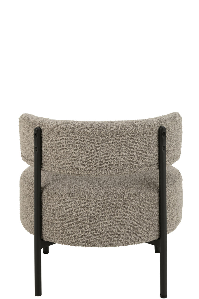 J-Line Loungesessel Bouclé Grau