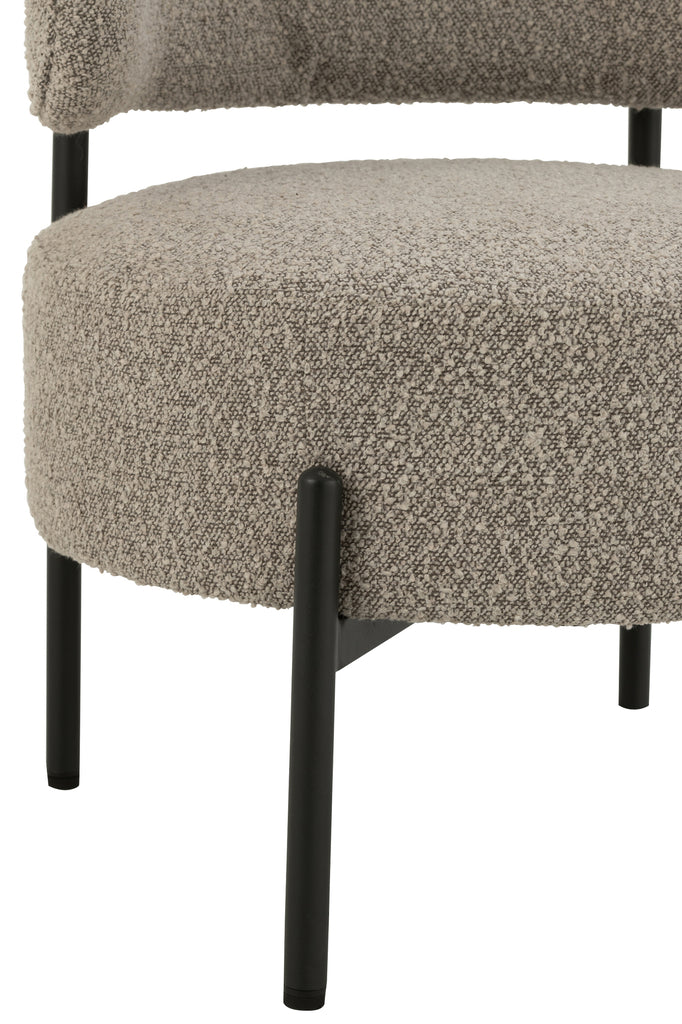 J-Line Loungesessel Bouclé Grau