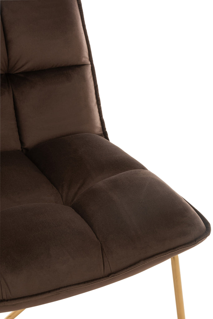 J-Line Lounge Chair Lisa Textil Metall Dunkelbraun