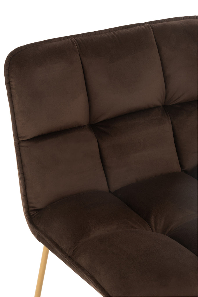 J-Line Lounge Chair Lisa Textil Metall Dunkelbraun