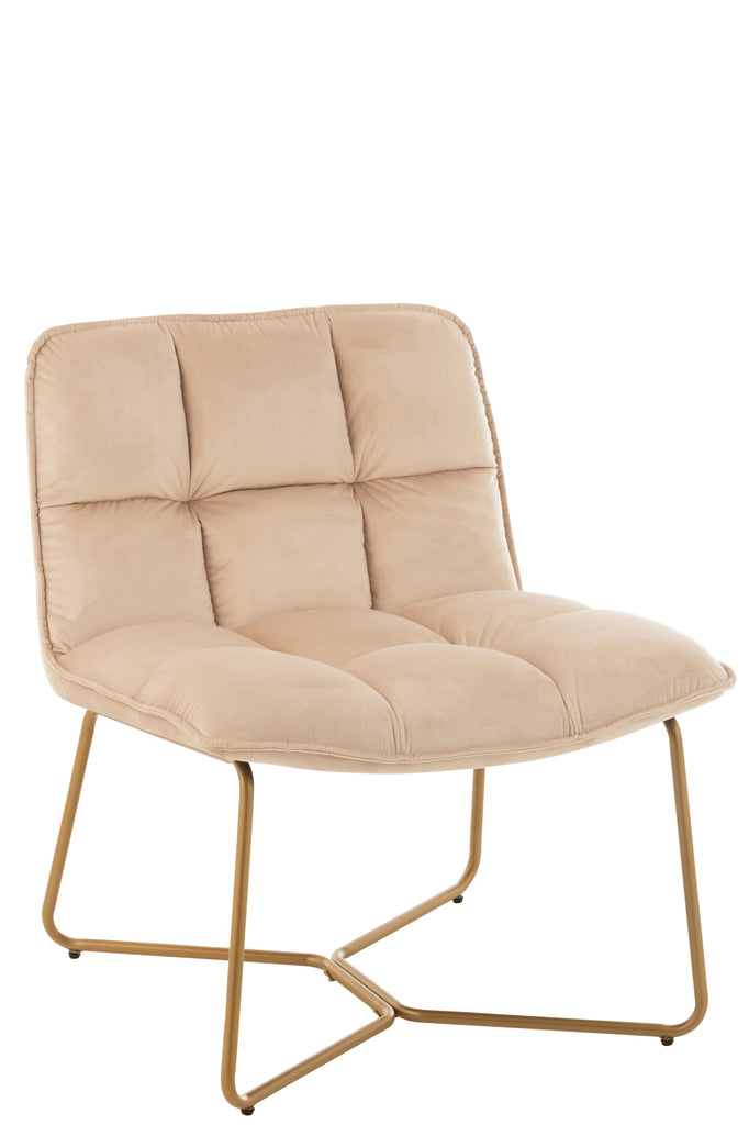 J-Line Lounge Chair Lisa Textil Metall Beige