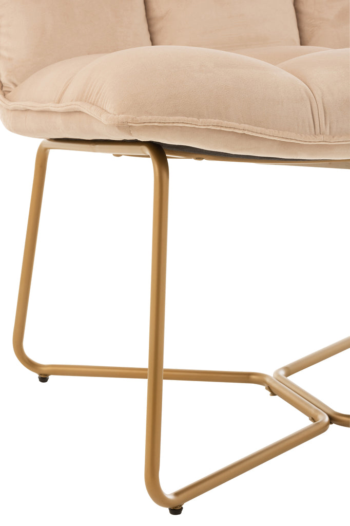 J-Line Lounge Chair Lisa Textil Metall Beige