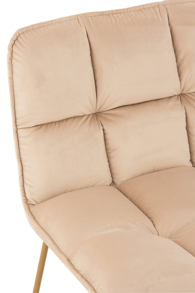 J-Line Lounge Chair Lisa Textil Metall Beige