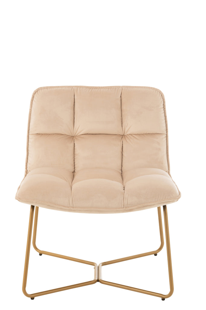 J-Line Lounge Chair Lisa Textil Metall Beige