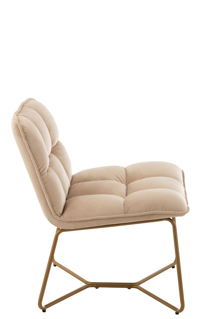 J-Line Lounge Chair Lisa Textil Metall Beige