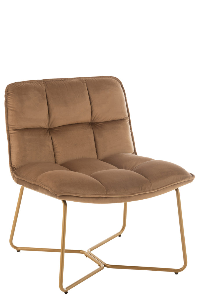 J-Line Lounge Chair Lisa Textil Metall Braun