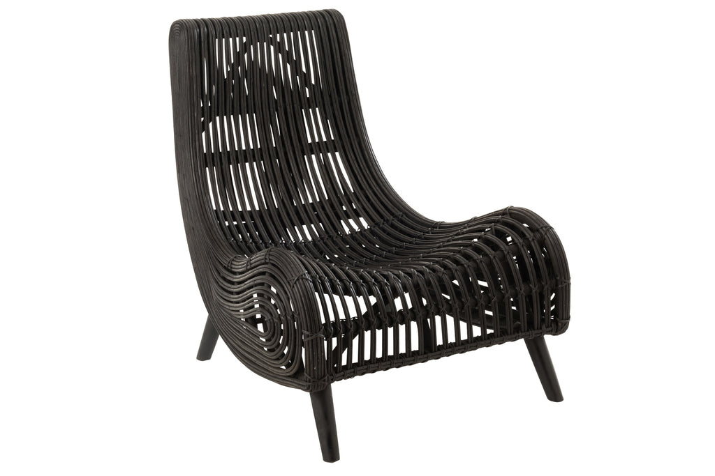 J-Line Liege Rattan Schwarz