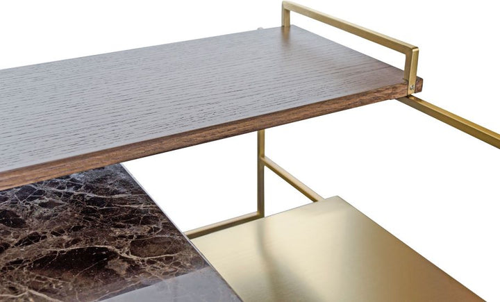 Architect Salontafel Geborsteld Goud Small