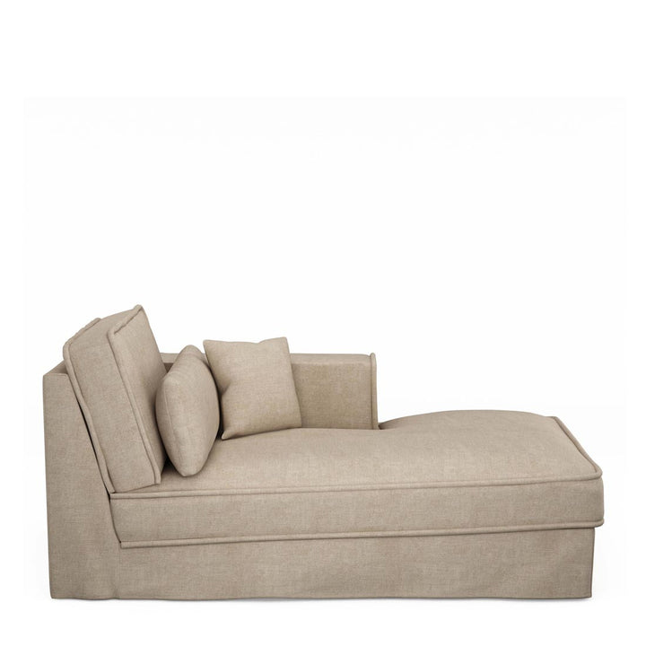 Metropolis Chaise Longue Right washed cotton natural 