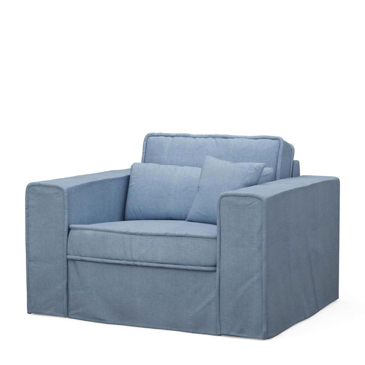 Loveseat Metropolis Ice Blue Washed Cotton 