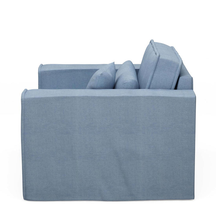 Loveseat Metropolis Ice Blue Washed Cotton 